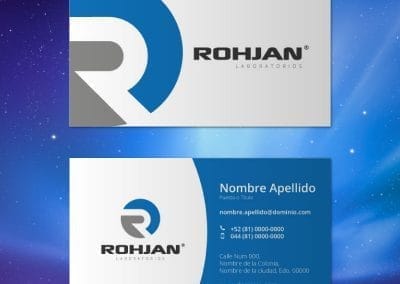 Diseño de tarjeta de presentación Rohjan