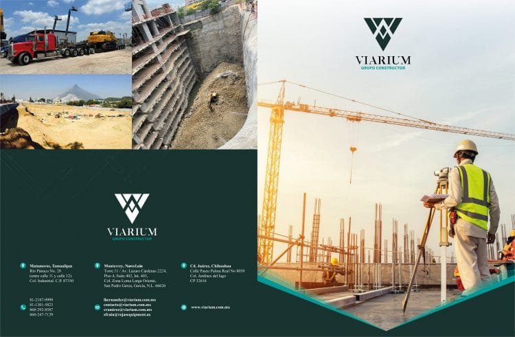 Diseño de díptico para constructora Viarium