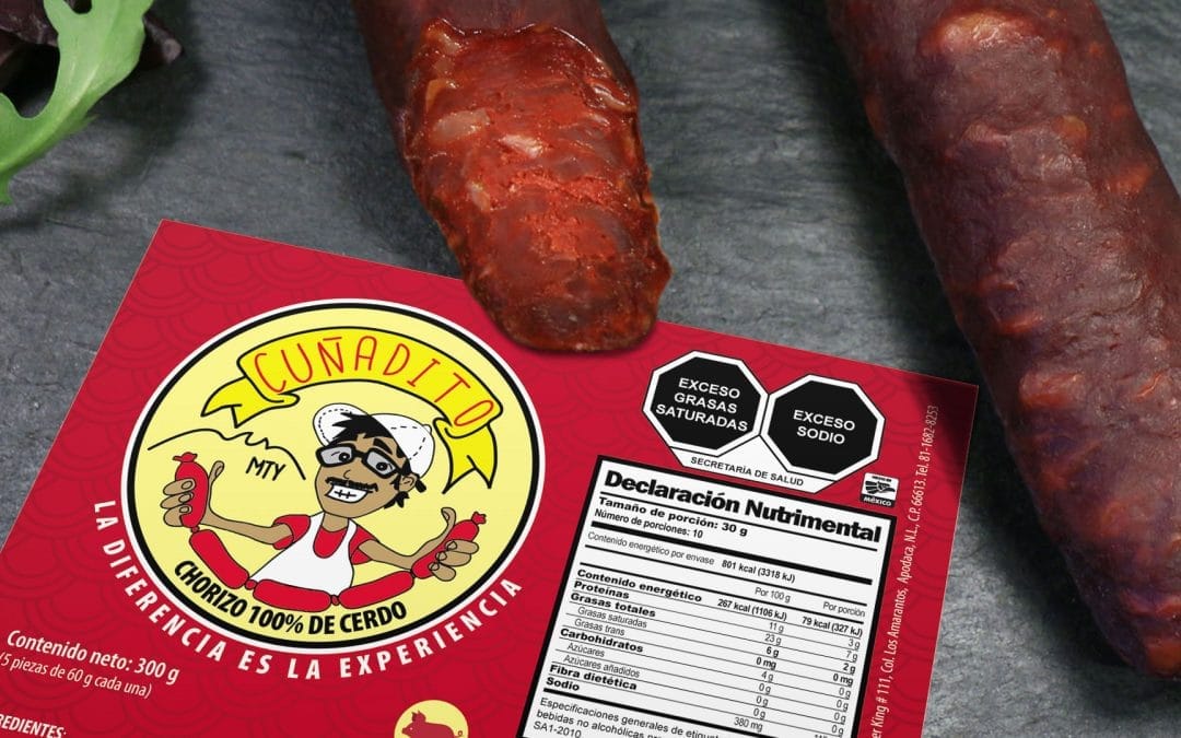 Diseño de etiqueta adhesiva para chorizo Cuñadito