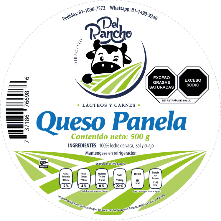 Etiqueta adhesiva Queso Panela