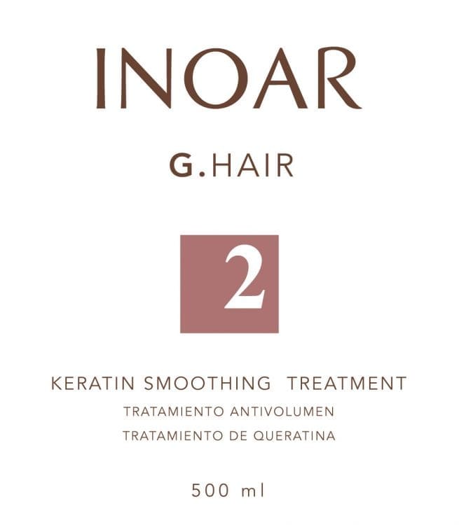 Diseño de etiqueta adhesiva para tratamiento del cabello INOAR 2