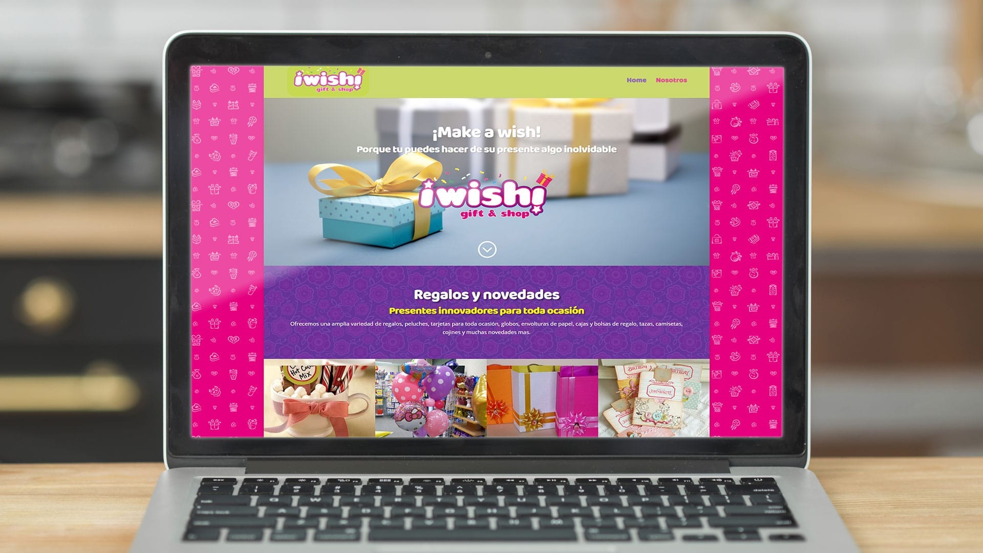 página web para tienda de regalos Whishop