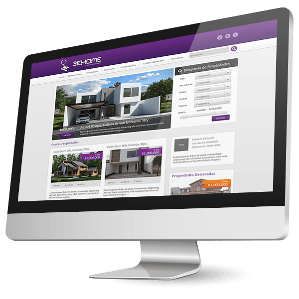 Página web para administración de bienes raíces